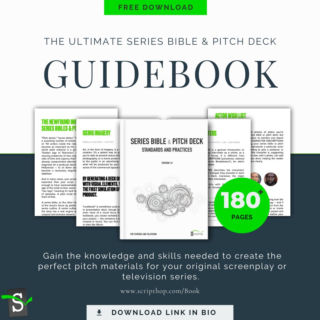 ScriptHop's tweet photo. Working with our partners and contacts at various management companies and agencies we offer this free guidebook to assist #writers in building professional pitch materials for their #script.
Download our book here➡️https://t.co/DIxX9lFPVM
#ScriptHopBook #ScreenwritingTwitter https://t.co/l8lL3Q093o