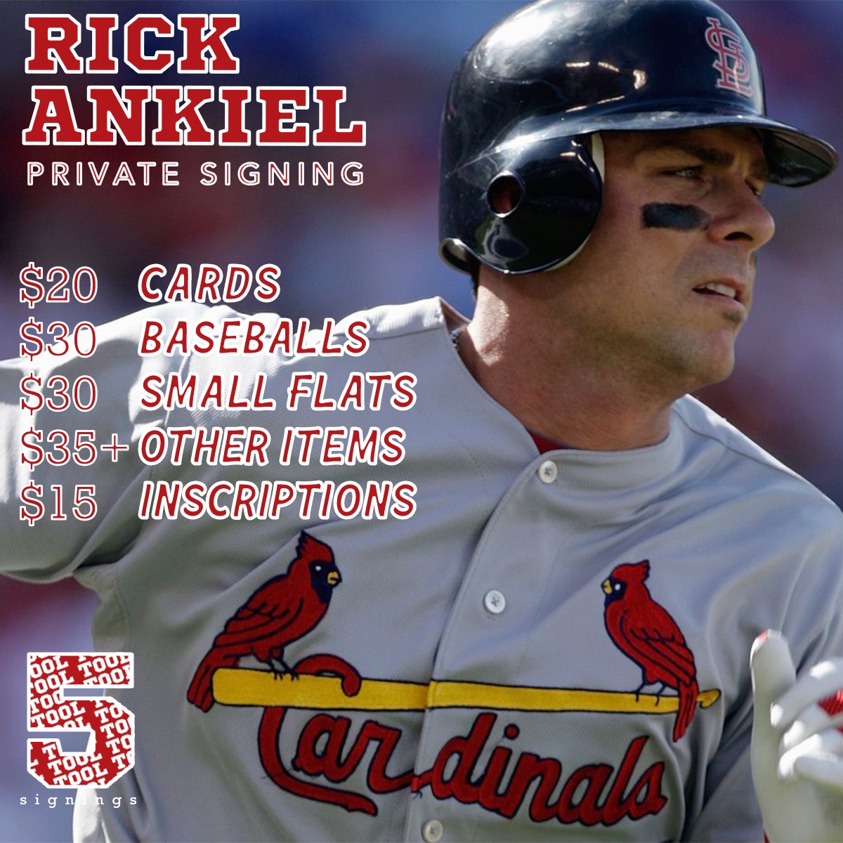 Reminder: The deadline for our signing with Rick Ankiel is 5/5/23! Baseballs are available for purchase via our website. Link for purchase: fivetoolsignings.com/products/rick-… #Fivetoolsignings #Whodoyoucollect #Alwaysroyal #Forthea #Natitude #Togetherroyal