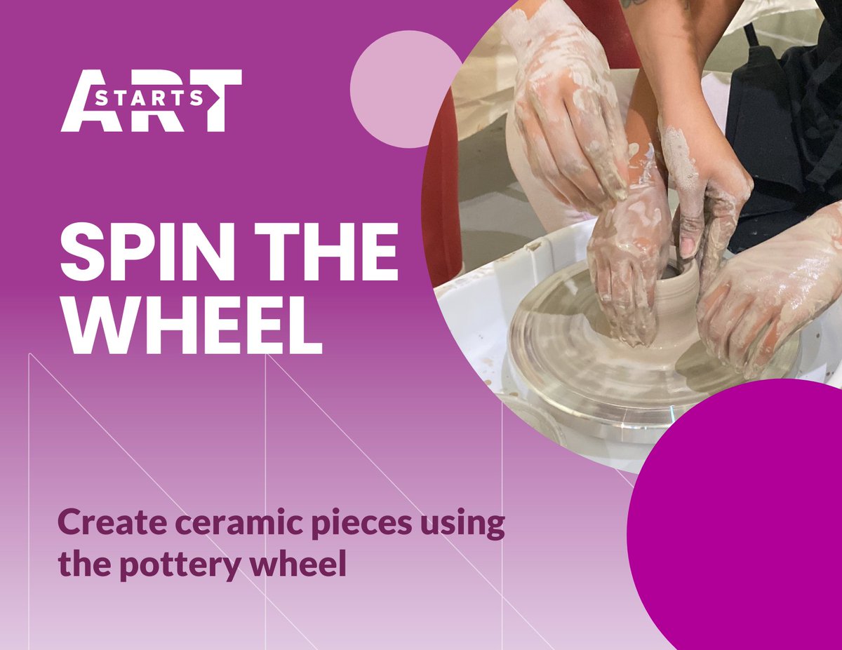 🛞Participants ages 7-12 can take a spin at the pottery wheel in this introductory pottery workshop led by artist Janet Hinkle. Register today: buff.ly/40LsPTl