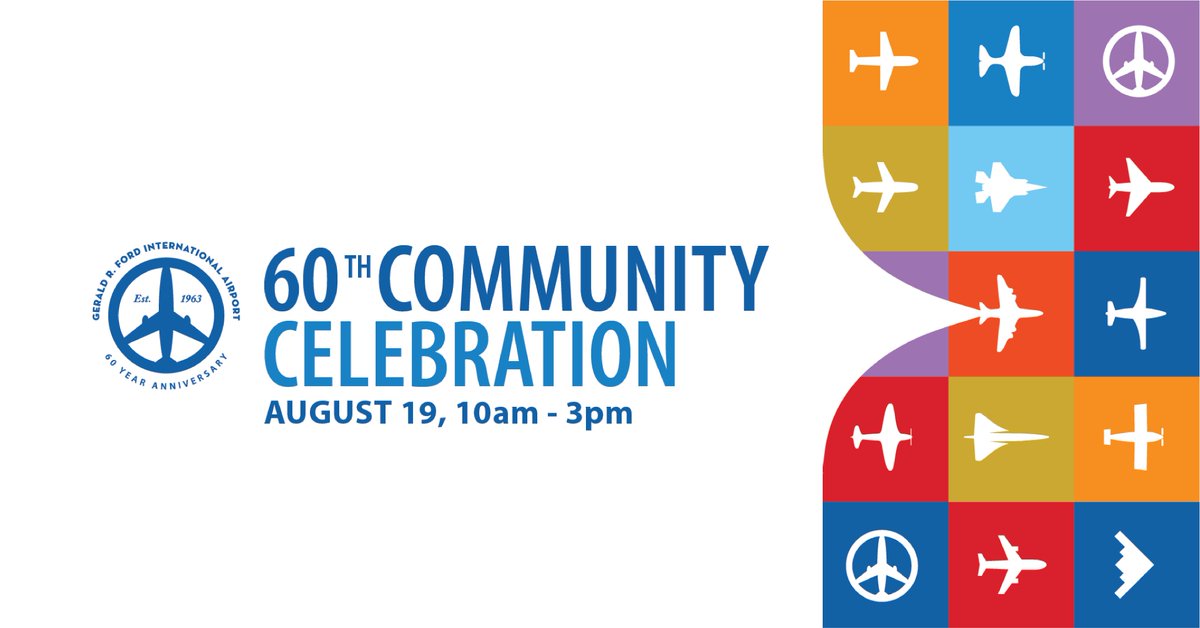 SAVE THE DATE! We are excited to host the Airport's 60th Anniversary Community Celebration on National Aviation Day, August 19th, 2023, from 10 am - 3 pm. 

EVENT INCLUDES: 
-Staged Aircraft
-Aero Med Landing
-Food Trucks
-Live Music
-and so much more!

eventbrite.com/e/ford-interna…