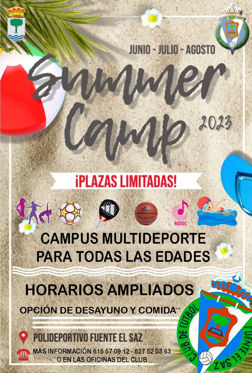 C.F. Fuente El Saz (@cffsaz) on Twitter photo Ya tenemos aquí nuestro campus de verano, anímate y ven a disfrutar.
#VamosFuente Ya tenemos aquí nuestro campus de verano, anímate y ven a disfrutar.
#VamosFuente