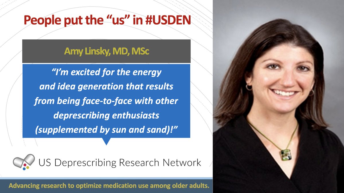 US Deprescribing Research Network (USDeN) (@deprescribeus) on Twitter photo #Researcher <a href="/amy_linsky/">Amy Linsky, MD, MSc</a> will provide us with astute insights & observations as part of our session on Updates in #Deprescribing #Research. Looking forward to it!
💊#USDEN2023 agenda here: bit.ly/3oLYCpY
(Also, 🏖️ Long Beach attractions here: bit.ly/4285Bbb) #Researcher <a href="/amy_linsky/">Amy Linsky, MD, MSc</a> will provide us with astute insights & observations as part of our session on Updates in #Deprescribing #Research. Looking forward to it!
💊#USDEN2023 agenda here: bit.ly/3oLYCpY
(Also, 🏖️ Long Beach attractions here: bit.ly/4285Bbb)