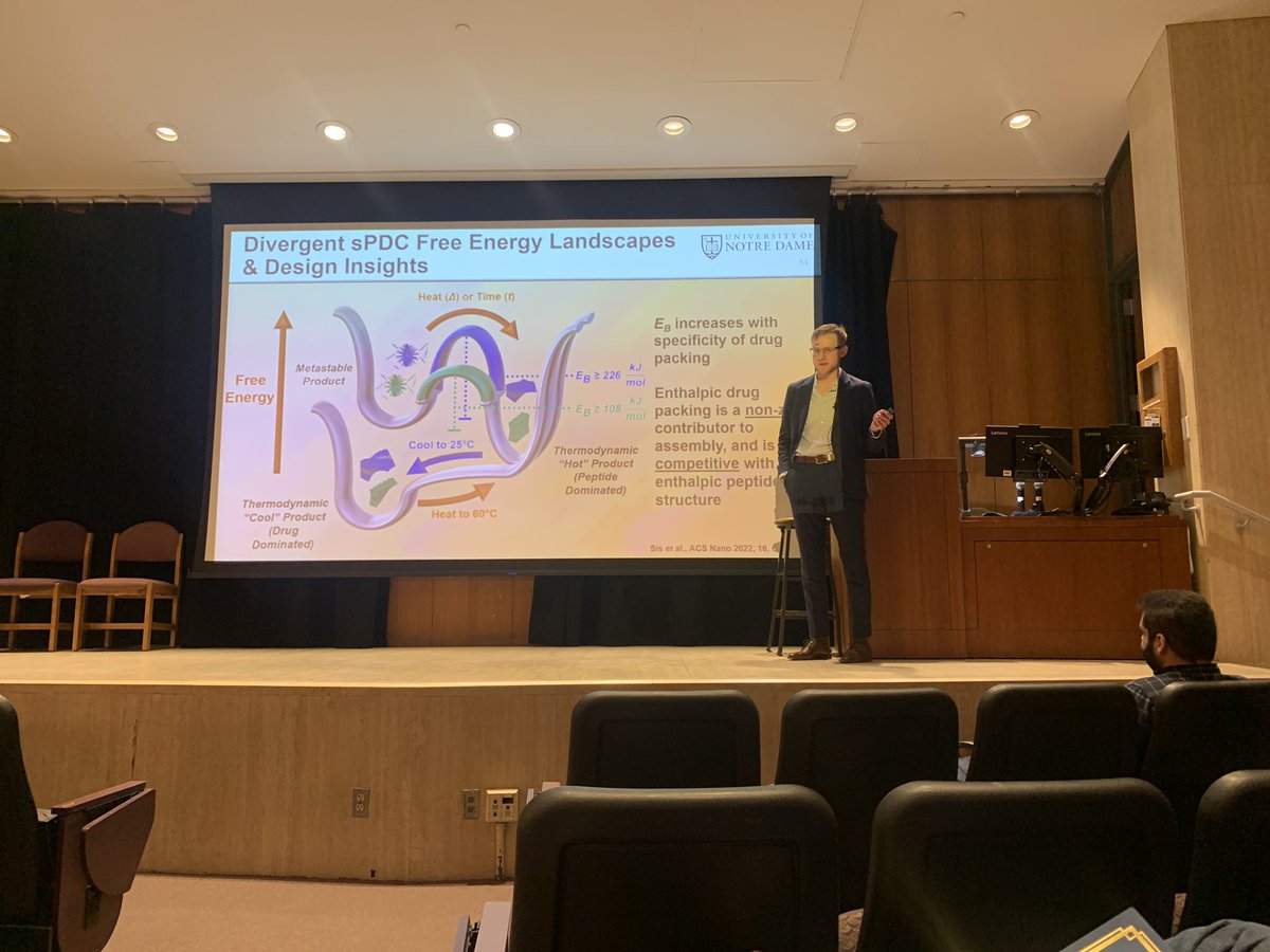Very proud of <a href="/WebberLab/">Matthew J. Webber</a> grad student Matt Sis for giving a stellar <a href="/NDCBE/">Notre Dame CBE</a> department seminar today in recognition of his “Best Paper” award for last year’s <a href="/acsnano/">ACS Nano</a> paper: pubs.acs.org/doi/full/10.10…