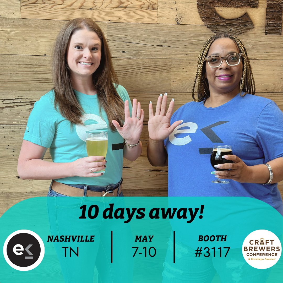 go_ekos's tweet photo. We're ten days away from CBC and are excited to catch up with you all. As a reminder, we'll be at booth #3117. Let us know if you'll be there too!
#GoEkos #CraftBrewersCon #Countdown #CraftBeerTech #cbc23 #CraftMeetsCountry https://t.co/VoSpLhk2Wn
