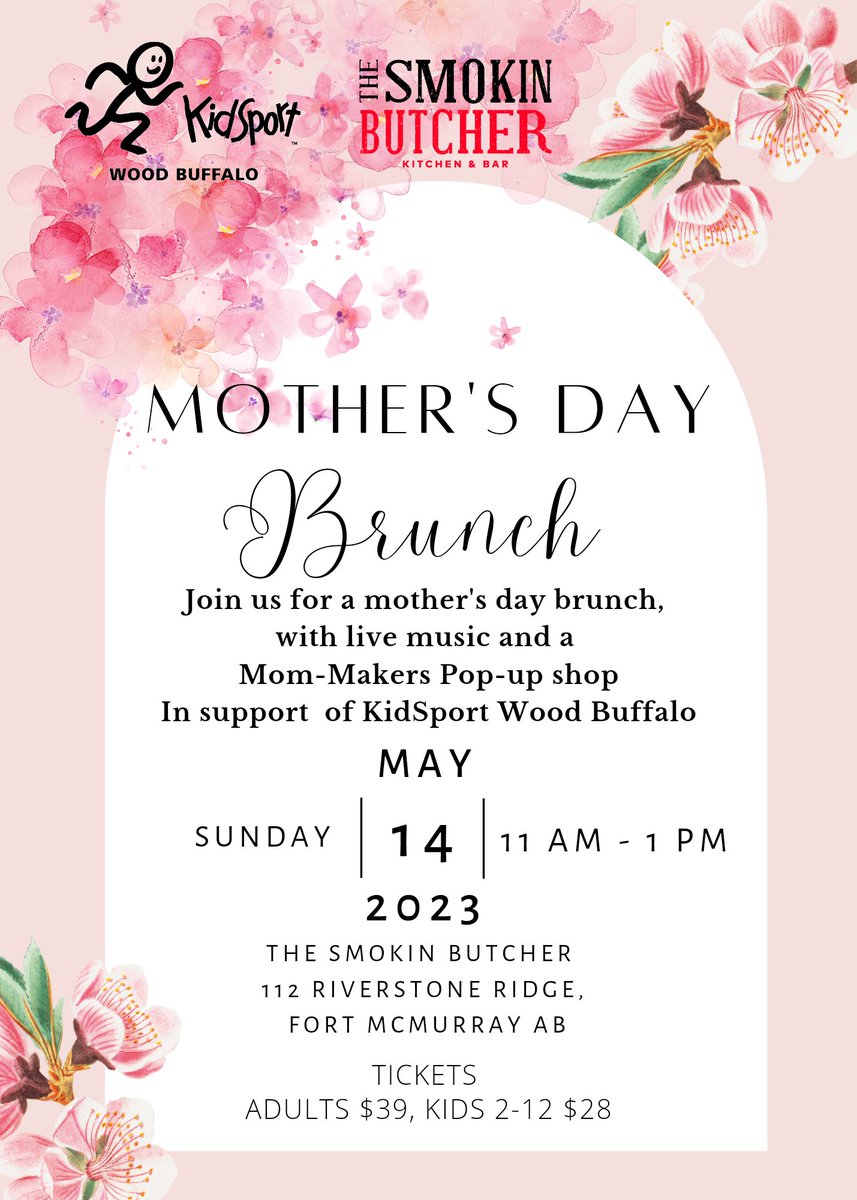 Treat mom right by bringing her to our full brunch at the Smokin Butcher on May 14. #MothersDay eventbrite.ca/e/mothers-day-…