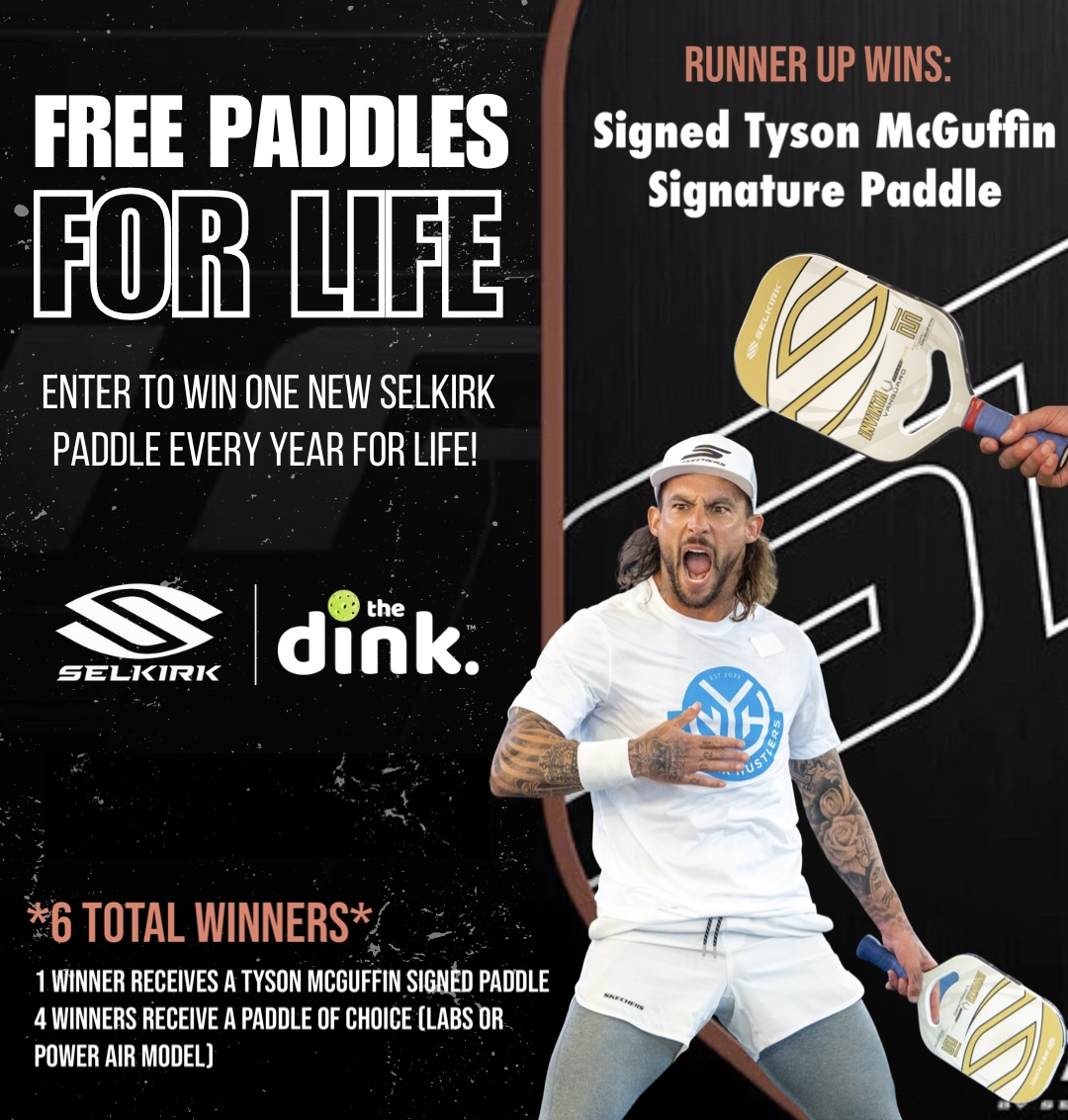 🚨Paddles for Life Giveaway🚨

🔥6 WINNERS🔥

Entry Requirements👇

1️⃣Follow this account
2️⃣RT this tweet &amp; tag 1 friend
3️⃣Visit paddlesforlife.com

🥇Paddles for life
🥈Signed Tyson McGuffin paddle
🥉4 winners = paddle of choice

<a href="/SelkirkSport/">Selkirk</a>