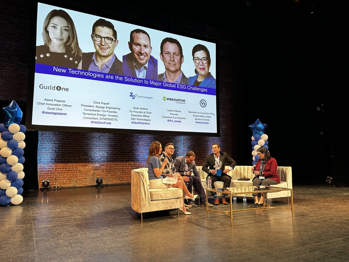 Panel 1 - New Technologies are the Solution to Major ESG Challenges <a href="/alexisgpappas/">Alexis Pappas</a> <a href="/Guild_One_Inc/">GuildOne</a> <a href="/CBAW_io/">Canadian Blockchain Association for Women</a> <a href="/NetZeroFuels/">SYNERGETIC</a> <a href="/ScottRJenkins/">Scott Jenkins</a> <a href="/Zs2Technologies/">ZS2 Technologies</a> <a href="/IFS_canada/">Innovative Fuel Systems</a> @HoCovernton <a href="/SpartanControls/">SpartanControls</a>