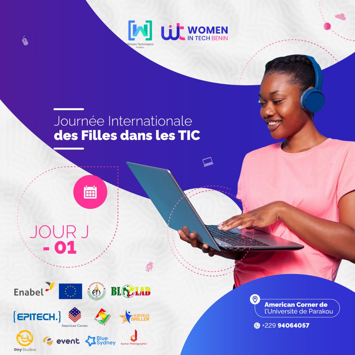 Nous voici à quelques heures de l'événement tant attendu 🎉🌟

Rejoignez nous pour découvrir les métiers du numérique au centre American Corner sis à côté de l'esplanade de l'université de Parakou🥳
@codeclub_benin @GDGParakou @EnabelauBenin @EpitechBenin @BLOLAB_BENIN @jvbriller