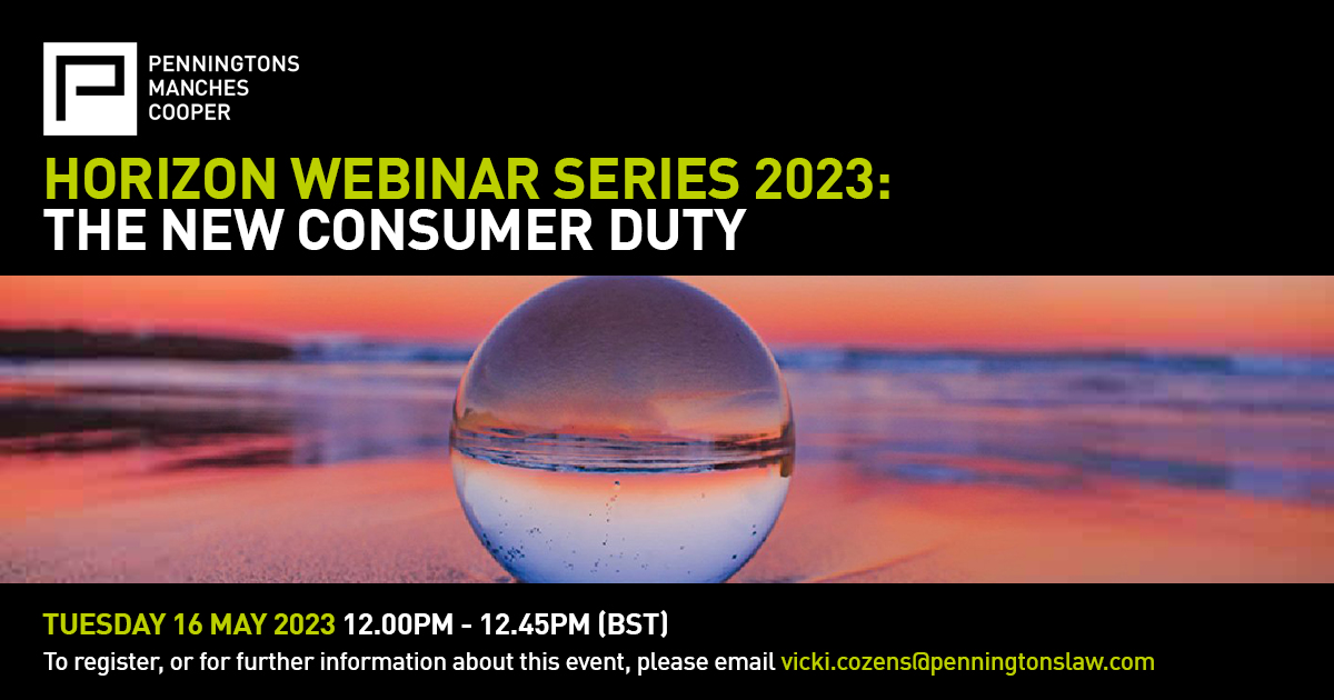 Our Horizon webinar series, offering insight on the #financialservices #regulation sector, has returned for 2023. The first session will give an update on <a href="/TheFCA/">Financial Conduct Authority</a>’s new #Consumer#Duty. For more information, and to register, click here: bit.ly/444aW52