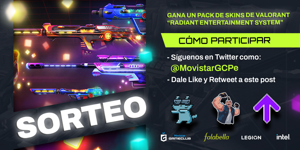 🎉SORTEO🎉
👀 Participa de nuestro sorteo y gana el nuevo pack de skins Arcade 🕹️.  Siguiendo los pasos estarás participando por 11900 Valorant Points.  #Valorant  #Valorantperú 🇵🇪 #valorantlatam 🌎