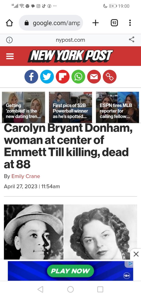 Emmit Till accuser Carolyn Bryant finally dies. So long bitch!!!  #emmettill