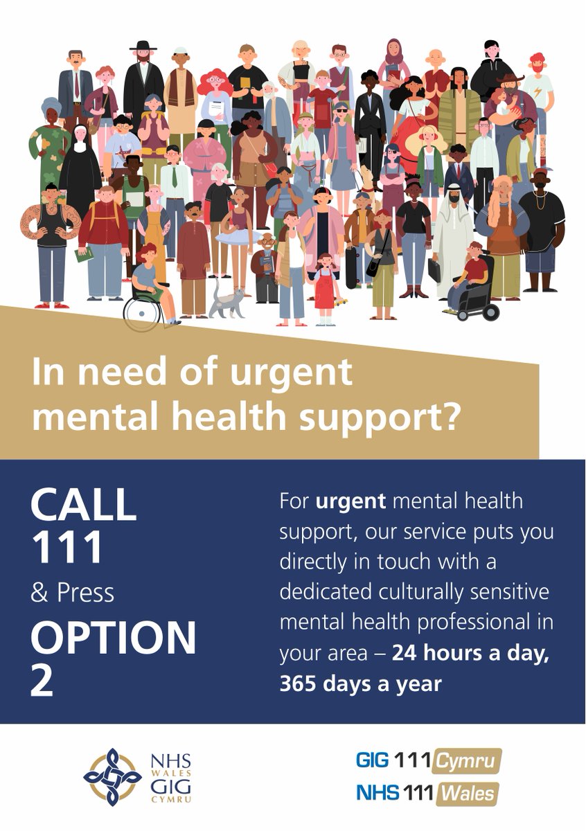 SwanseabayNHS's tweet photo. Did you know Swansea Bay has a telephone service aimed at supporting mental health?

Call 111 Option 2 puts you in direct contact with a team of mental health professionals at Neath Port Talbot Hospital. 

Ring NHS Wales 111 and choose Option 2. 

Available 24/7. https://t.co/w5n2kQ51TI
