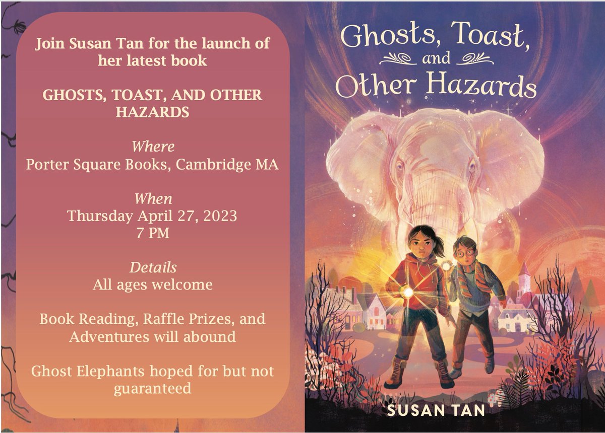 Susan Tan (@susansmtan) on Twitter photo Today!!! Come join me and <a href="/cafecliche/">Rebecca Mahoney</a> at @PorterSqBooks at 7 for books, snacks, and raffle prizes! Today!!! Come join me and <a href="/cafecliche/">Rebecca Mahoney</a> at @PorterSqBooks at 7 for books, snacks, and raffle prizes!