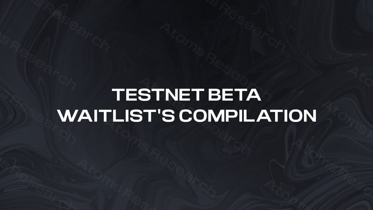 atoms_res's tweet photo. Here are a few projects that you can apply for testnet right now

💡 Such testnets are often limited in the number of testers, so we can expect higher rewards in the future

Here is a list of forms and projects👇🏻 https://t.co/qELJSQvwlr