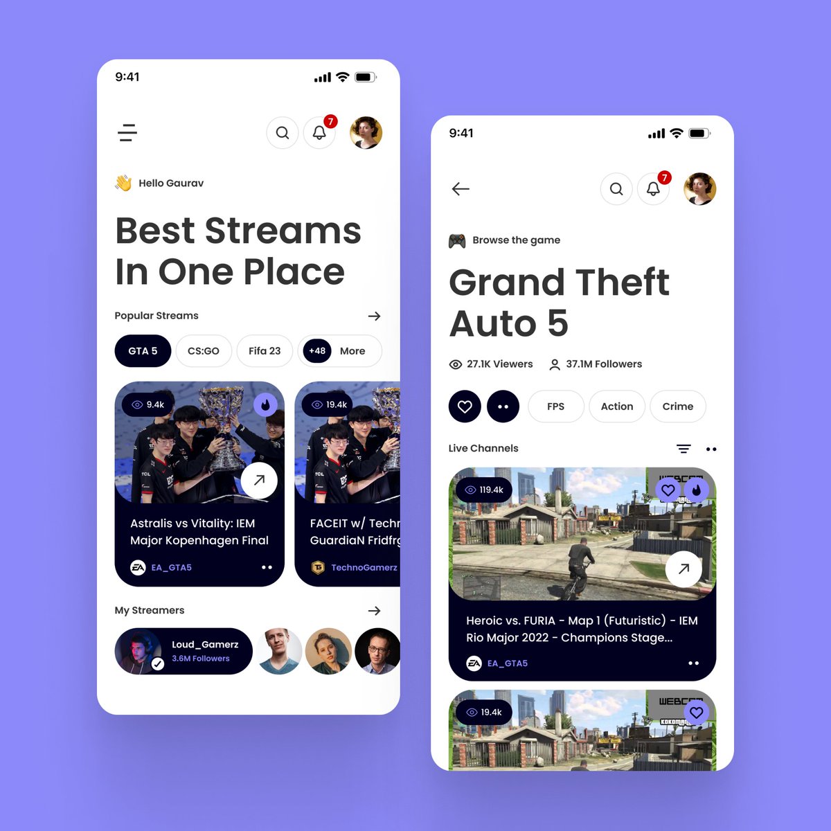mr_arpit_pareek's tweet photo. Hello Friends 😄
Here is my new exploration for A Gaming Livestream App!
.
.
Hope You all like it.
If you liked this post feel free to share it with your friends.. ☺
#uidesign #ui #uixbuzz #uitrends #uxbucket #ux #uxdesign #uxdesigner #uxui #uxinspiration #appdesign https://t.co/SznysXNimw
