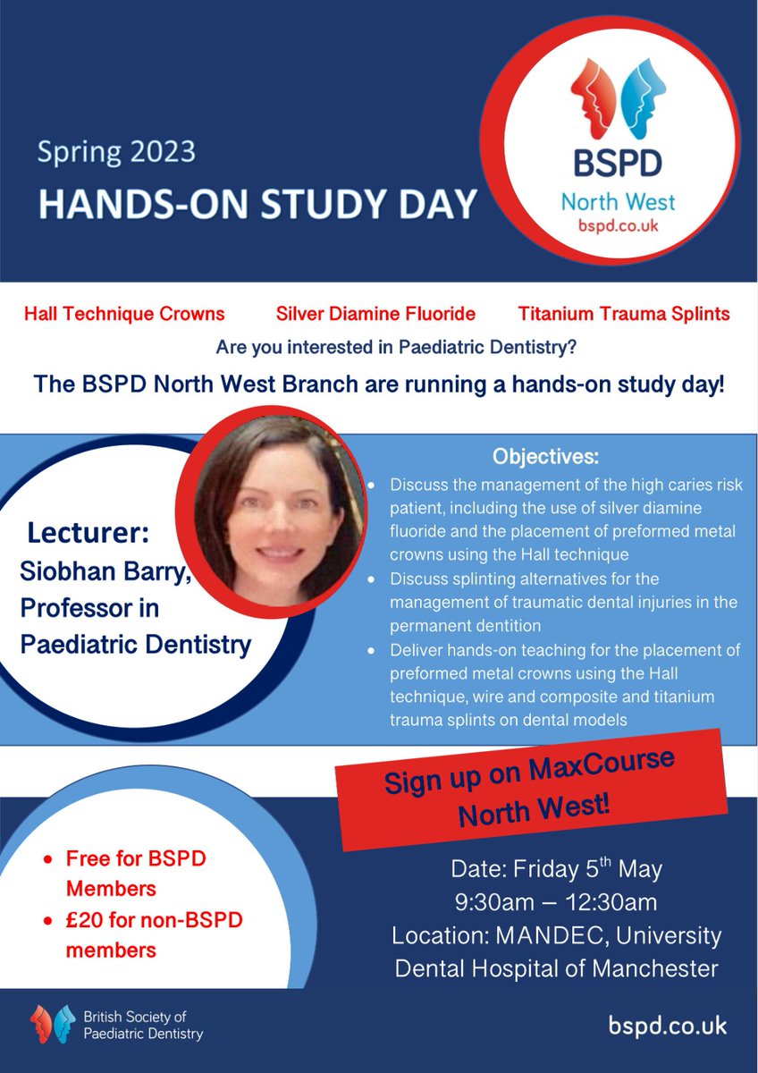 One week to go until BSPD NW Hands-on Study day at Mandec Manchester! 

Still time to book a place on Maxcourse: maxcourse.co.uk/henw/guestCour…