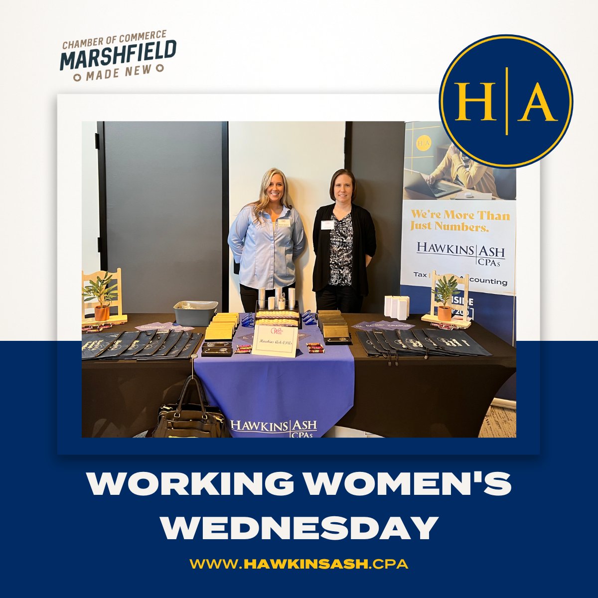 HawkinsAshCPAs's tweet photo. Thank you to everyone who attended the Working Women's Wednesday event hosted by the @MACCIWI. 

We had a great time connecting with area professional women, learning from Lyna M. Matesi Ph. D., and showcasing our business. 

It was inspiring to see so many talented women com ... https://t.co/9vTGjXIqlE