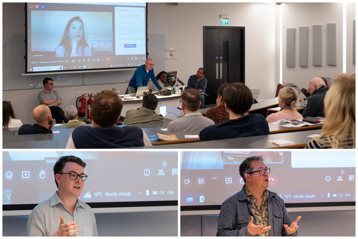 LaureAdva's tweet photo. The @FestOfDebate is back. Peter Watt, John McCoy and Pablo Naverette @alboradanet on the essential work of independent journalism to truthfully cover Latin American politics. British media has long forgotten that their role is to uncover lies and not be complicit in them. https://t.co/CtHr0K13b7