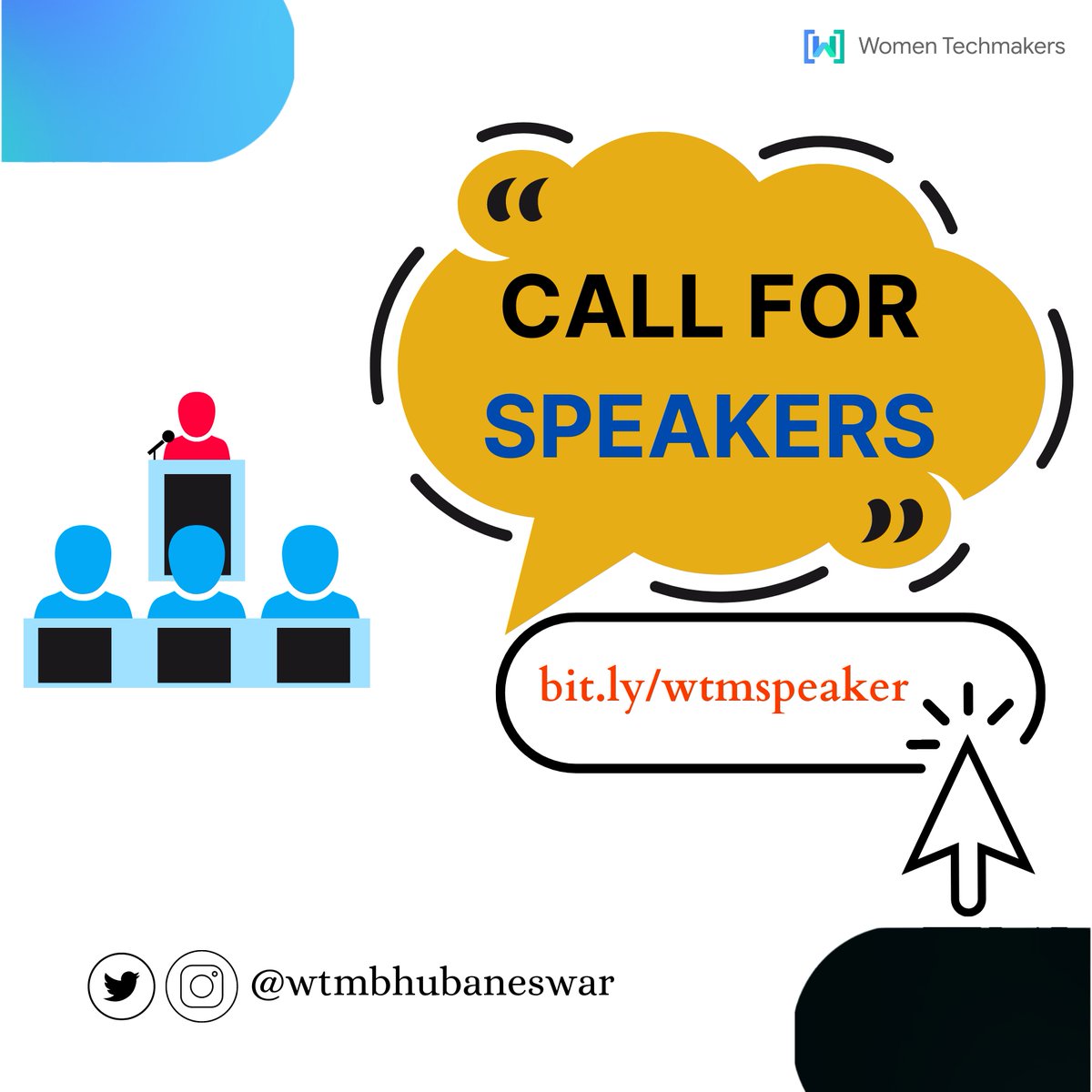 wtmbhubaneswar's tweet image. Are you an expert in your field and love to share your knowledge with others? We are currently looking for speakers to join our upcoming event on &quot;Leadership and Entrepreneurship&quot; in IIIT Bhubaneswar.

bit.ly/wtmspeaker

#wtmbbsr @gdgbbsr @gdgcloudbbsr #enterpreneurship