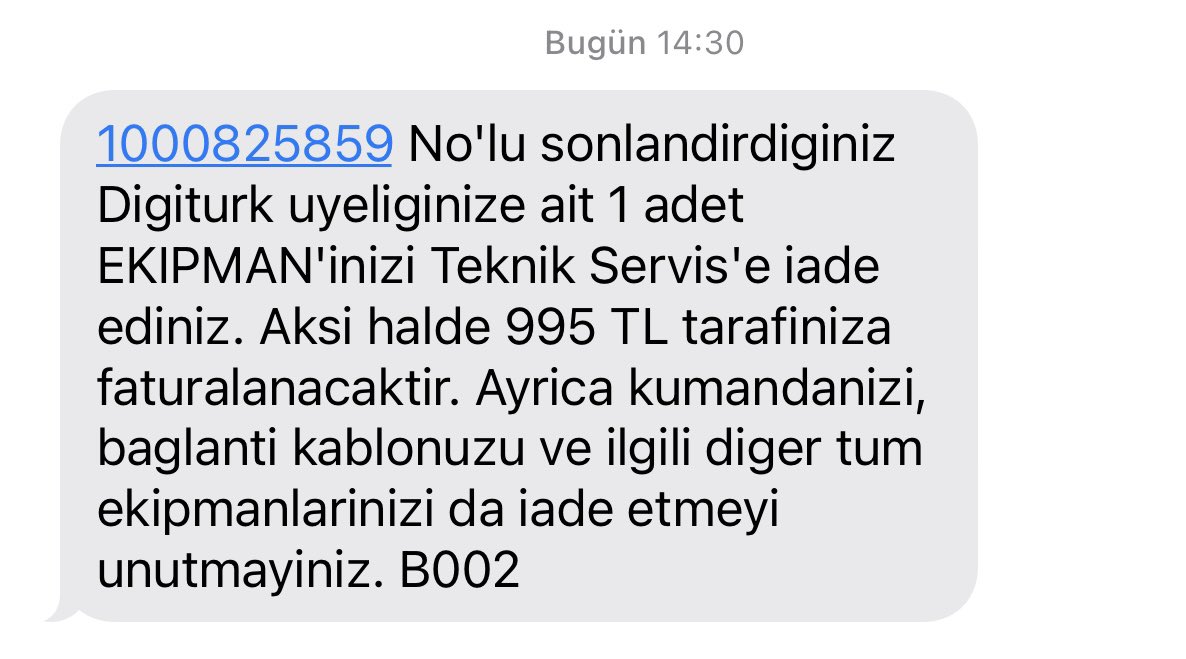 24 sene kesintisiz aboneliğim sonrası, depremde yıkılan,tuz buz olan evimde ki üyeliğimi sona erdirdim.Bütün digitürk ekipmanları enkaz altında yok oldu. Siz halen bana fatura tahakkuk ediyorsunuz.Durumu anlattığım halde halen benden receiver ve kumandayı istiyorsunuz. <a href="/Digiturk/">Digiturk</a>
