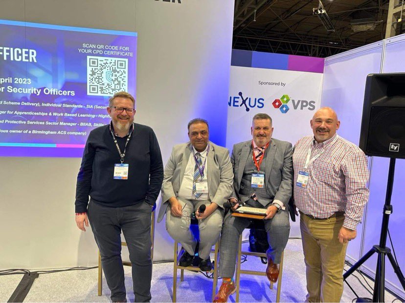 sgalloway66's tweet photo. Had a fantastic day at #securityeventuk  #security  #securitytraining thanks to Bob Betts and #nineteengroup for the invite to attend and be a panellist. 
 #cpdsecurity #SIAuk #TheBIIAB #SkillsEduGroup https://t.co/DULWNOEnL5