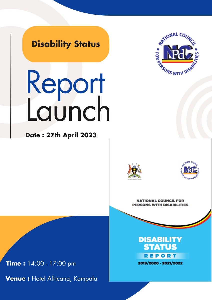 sharon_kiwanuka's tweet photo. The National Council for Persons with Disabilities,which monitors and reports on the implementation of disability policies in the country, is launching National Disability Status Report 2022, today at Hotel Africana
#DisabilityRights #PWDs #Inclusion4Equality #StandUp4HumanRights https://t.co/J85lBljb8i