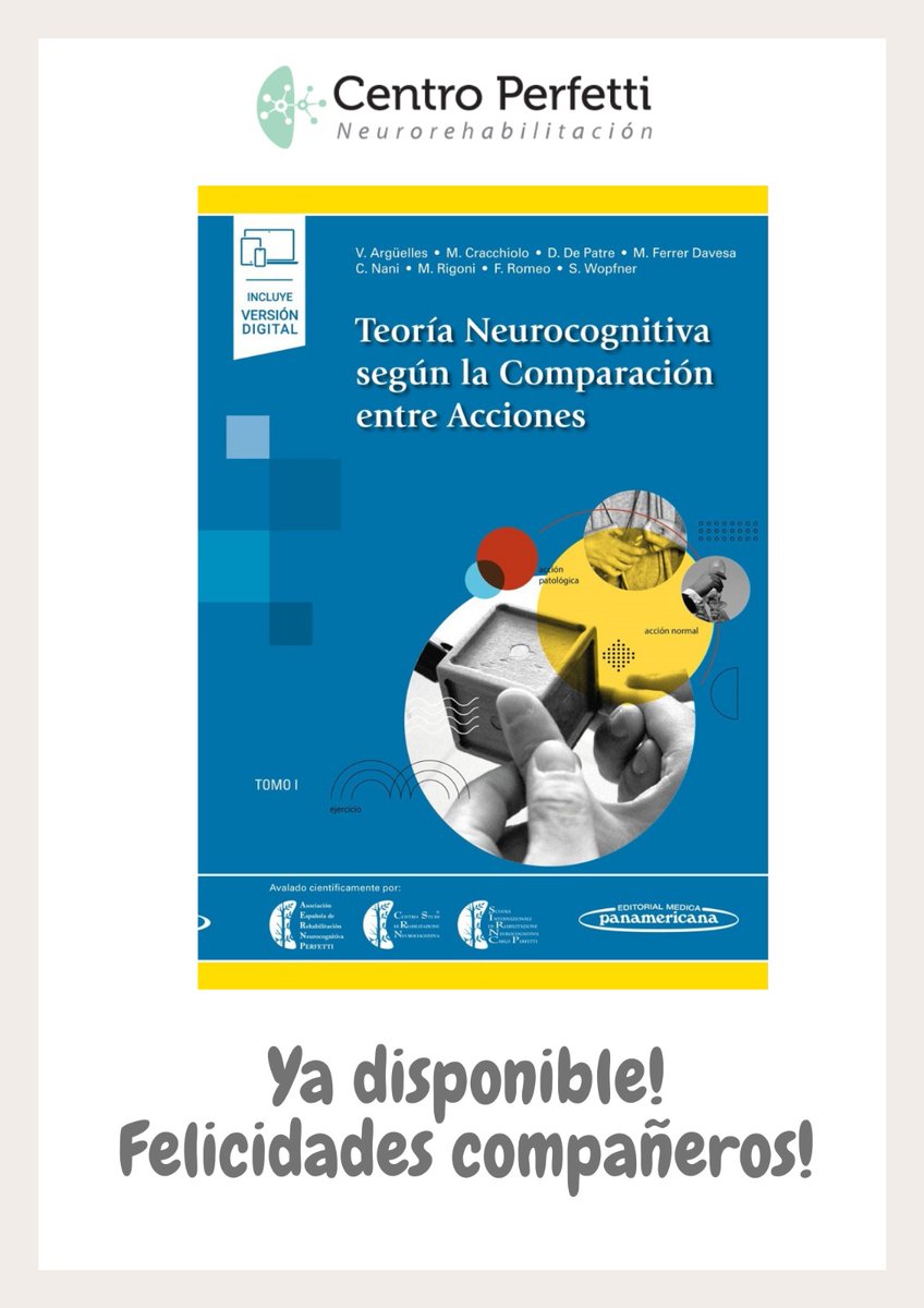 CentroPerfetti's tweet photo. Nos alegra anunciar la publicación del nuevo libro “Teoría Neurocognitiva según la Comparación entre Acciones - Tomo 1”, por la Editorial Médica Panamericana!
https://t.co/P2bJO5VyCb https://t.co/eetL3eoZyn