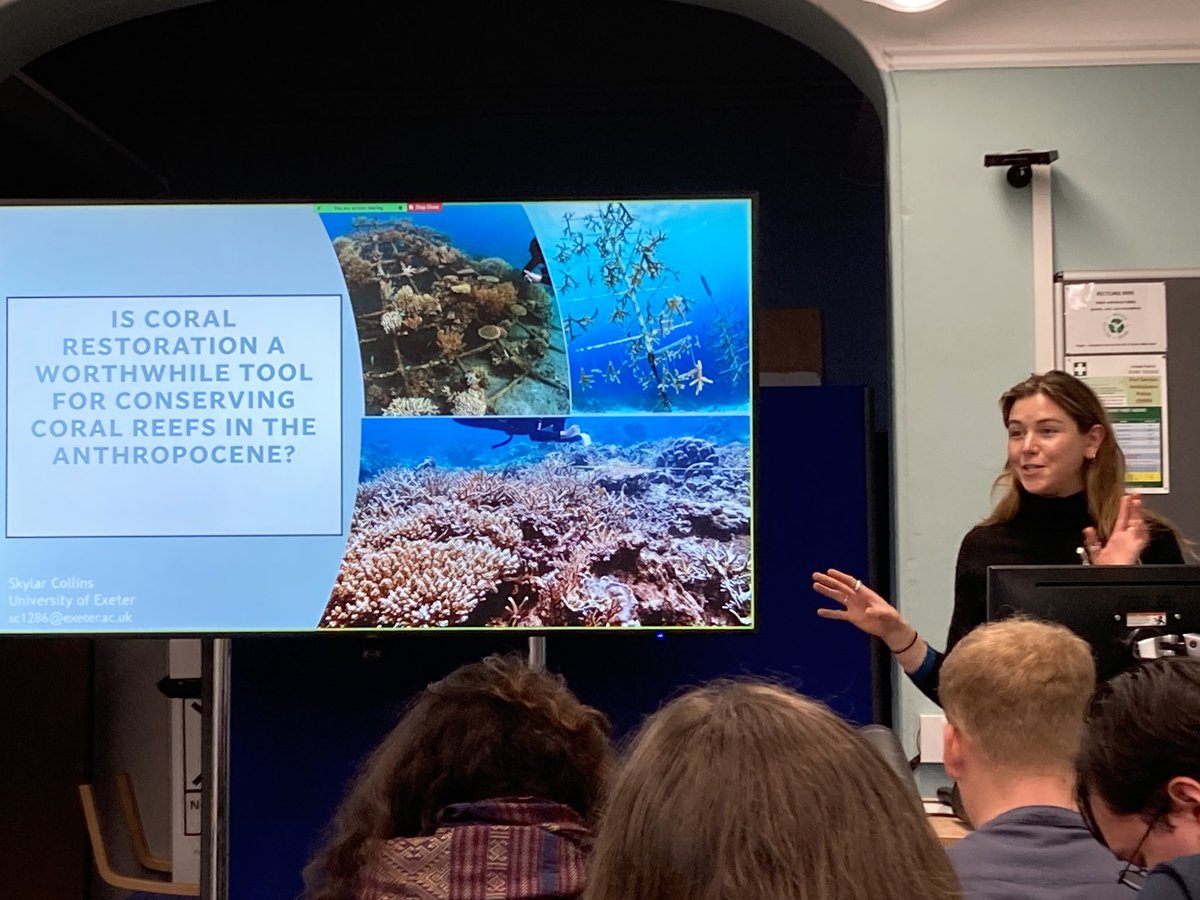 jr_guest's tweet photo. Great to see @skylarcollins00 present her MRes work on perceptions and opinions of coral reef restoration at the #ValuesatSea Workshop! https://t.co/qIdgPb0aR9