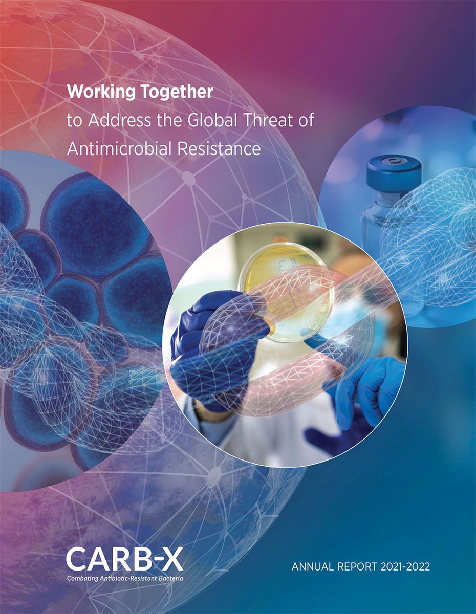 CARB_X's tweet photo. 📙 PUBLISHED TODAY: Learn about @CARB_X accomplishments in the 2021-2022 annual report. Highlights include projects in clinical development, new products on the market, open funding rounds, and more.

➡️ https://t.co/fNYNzb6D0x https://t.co/2s7Z7q9HOI