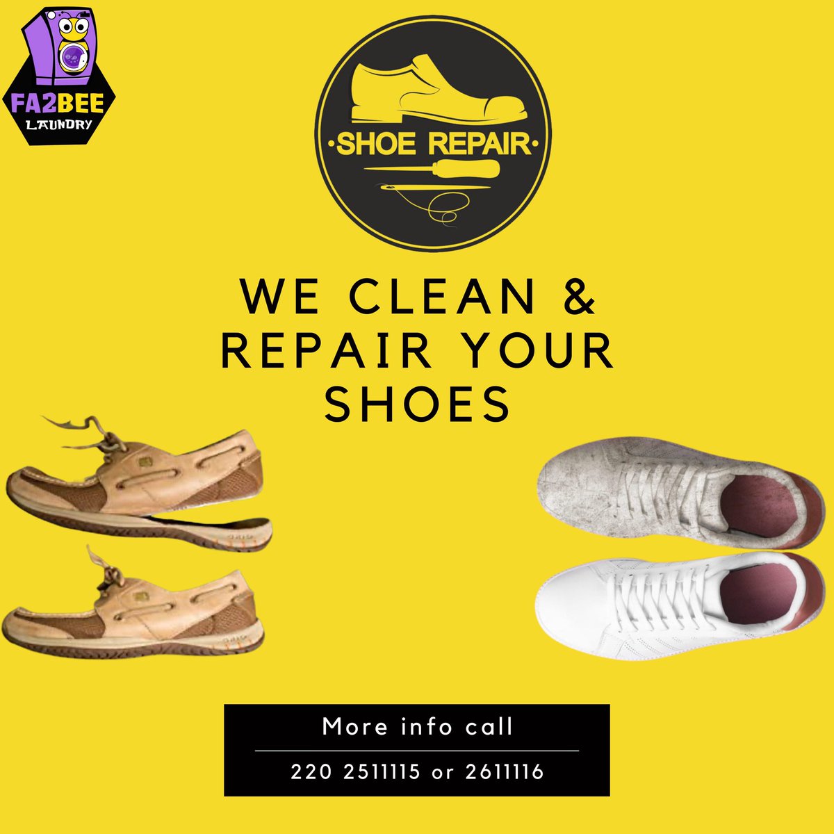 Psst! Come here. Did you know, in addition to cleaning your shoes, we also repair any and all damages to it?

How cool is that?! 

#FA2BEELaundryServices #ShoeCleaning #ShoeRepair #LaundryServices #Gambia