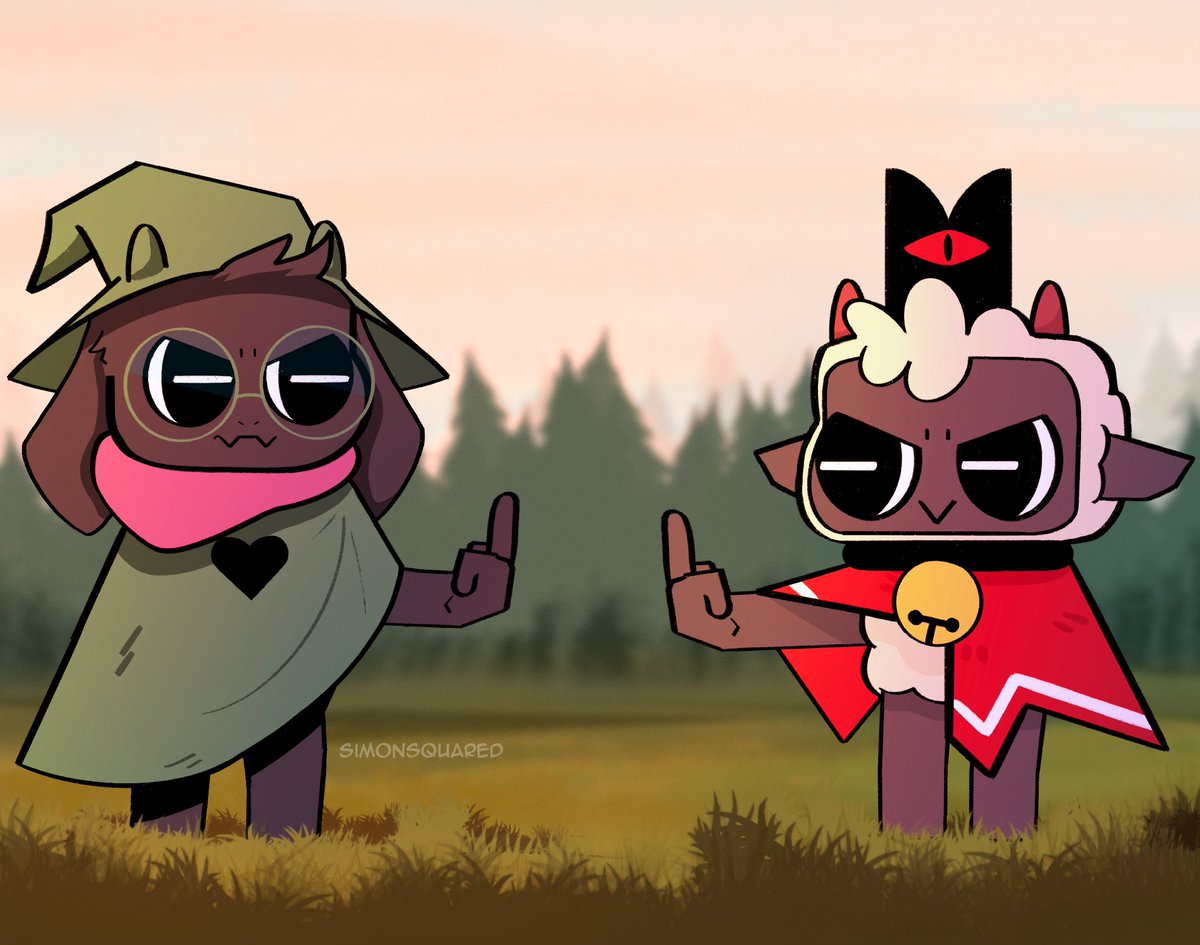 _SimonSquared's tweet photo. Ralsei and The Lamb flipping each other off - Ralsapril day 27

#DELTARUNE #deltarunefanart #Ralsei #Ralsapril https://t.co/L3jAYTiTRG