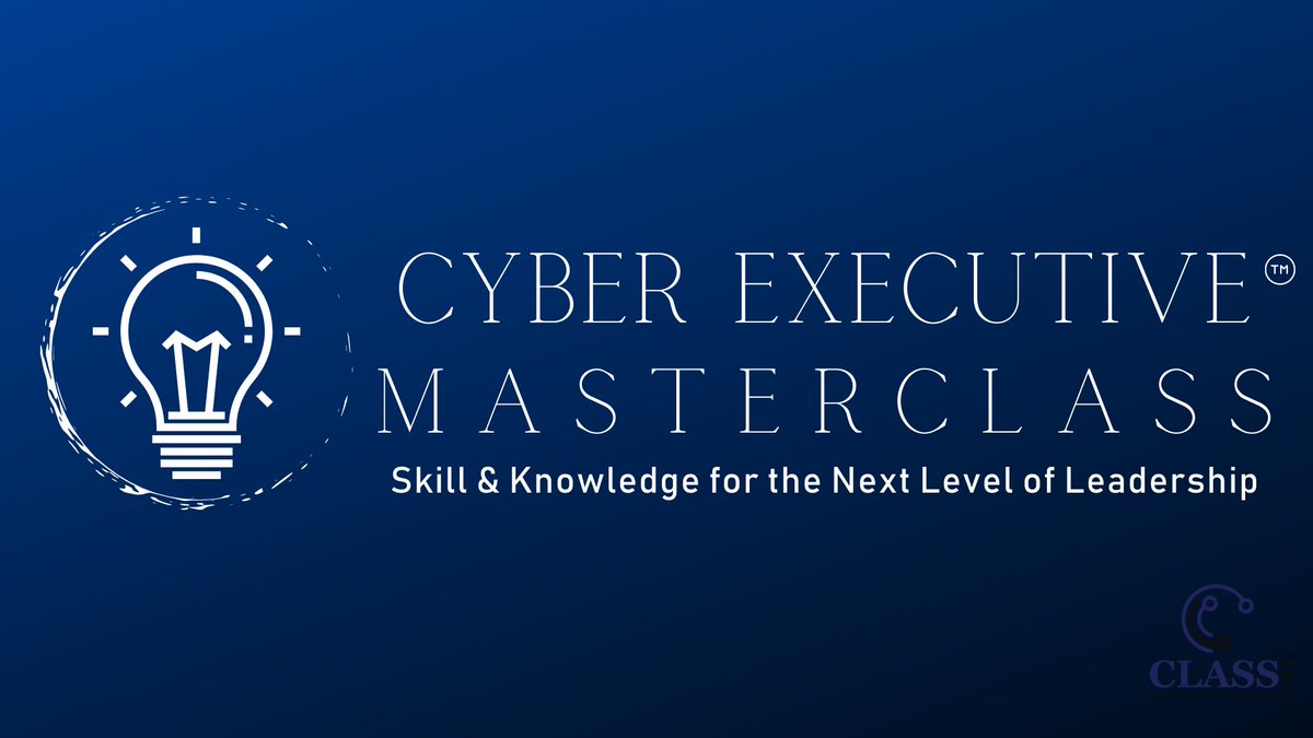 Are you ready to kickstart your career? We have many Masterclass cohorts for 2023. Take 8 weeks and redefine your career!

Learn More - class-llc.com/cem

#CEM #CLASSLLC #masterclass #career #cybercareer #careerdevelopment #jobsearch #cyberexecutive