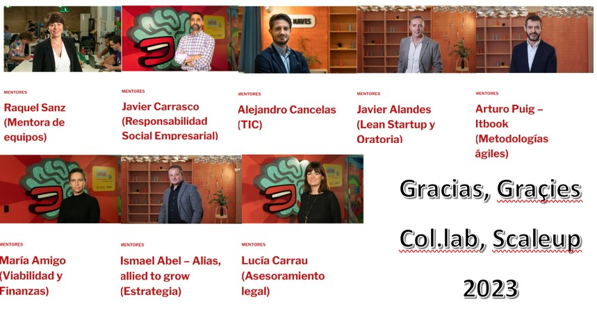 <a href="/isibenestar/">Isibenestar</a> quiere agradecer a todas las personas mentoras en Scaleup de Col.lab su dedicación y su saber hacer, transmitiendo y orientando para que nuestro proyecto avance y tenga éxito. !Personas mentoras brillantes para proyectos innovadores¡.
