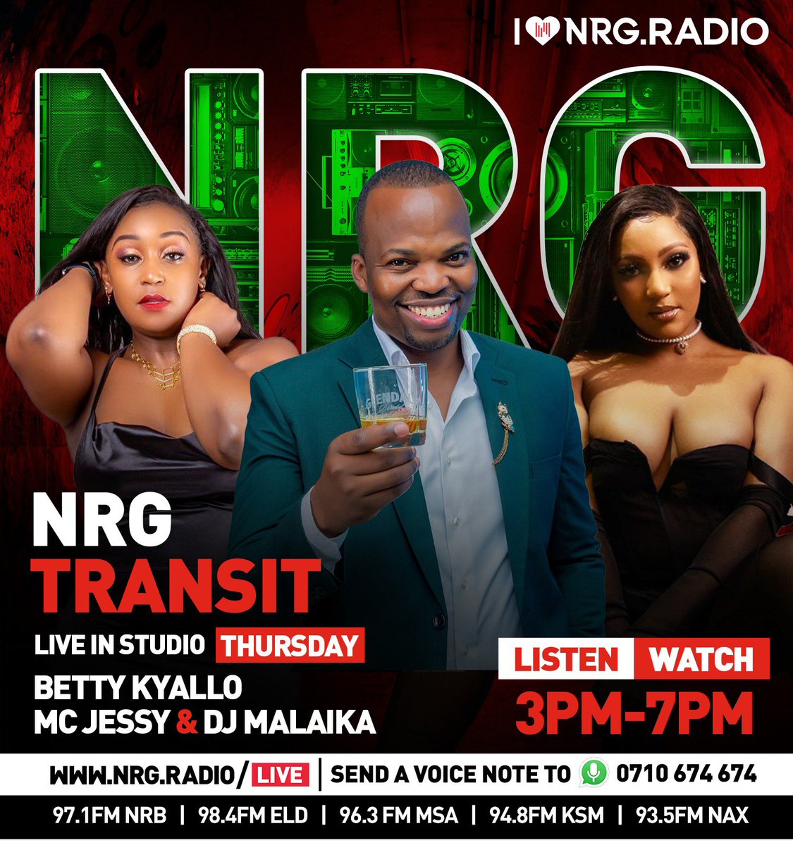 Taking over the Transit show😎
It going down🔥🔥

Tune in to catch the littest and baddest radio crew in town🙌🏾🙌🏾
@jessythemc @djmalaika @bettymuteikyallo 
#NRGSexy5 #NRGTurn5
