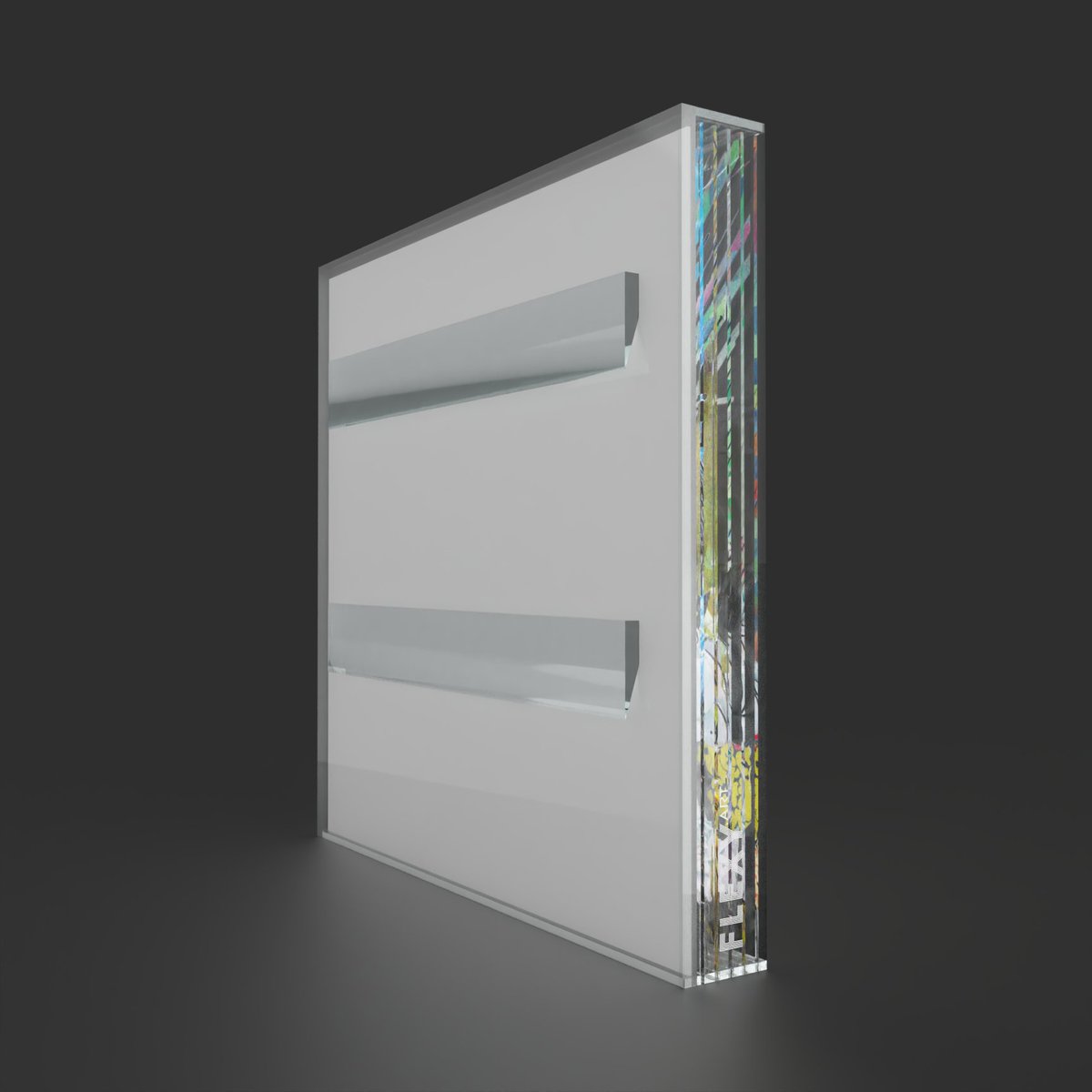 We collaborated with 3 amazing ARTISTS and our work will be on display at Veecon. Please stop by our FLEXY gallery on the main concourse. This piece is "BLOOM – Physical No.1"by  <a href="/austinodomgfx/">a u s t i n o d o m g r a p h i c s</a>  #veecon #fineart #illuminatedart #layeredart