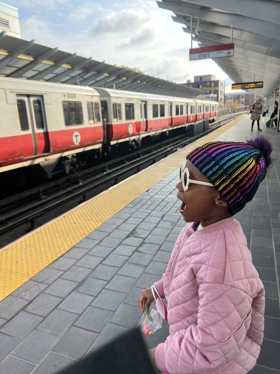 Lmao. Big wow from the kid watching the train after I told her about the 3rd rail 😂 #takeyourkidtoworkday