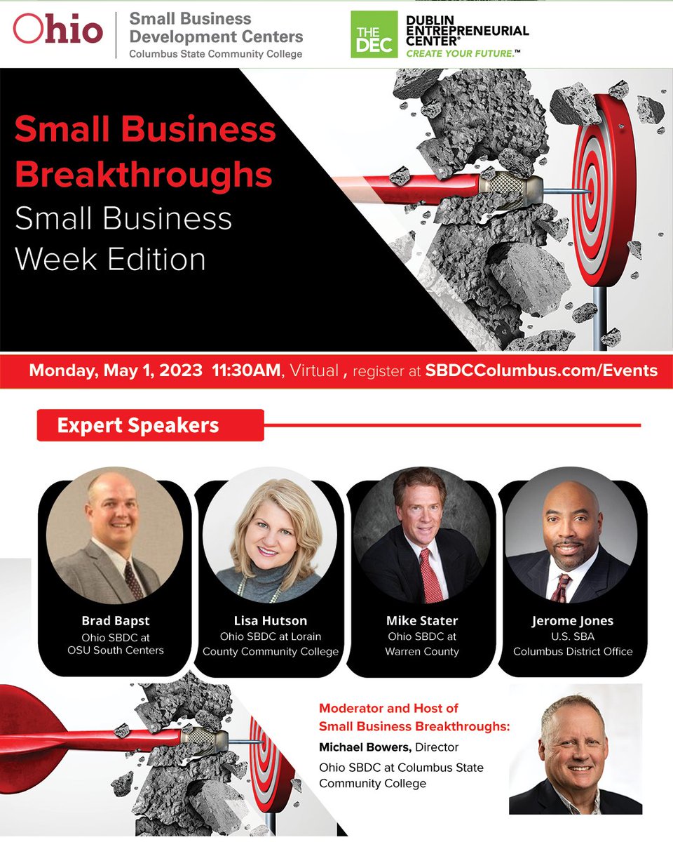 Ohio_SBDC's tweet photo. Small Business Week is Coming! April 30 - May 6. Click here to register for our special small business week events! https://t.co/0MHAMwWhH0
https://t.co/KjT1cdOqxn https://t.co/w61MdQa8Jj
