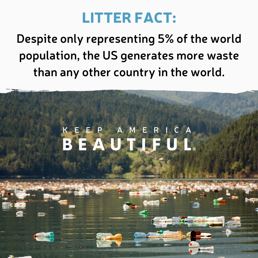 kabtweet's tweet image. Did you know? Despite only representing 5% of the world population, the US generates more waste than any other country in the world!

Do your part to reduce waste! Reduce. Reuse. Recycle.  #BeRecycled #KeepAmericaBeautiful #DoBeautifulThings
