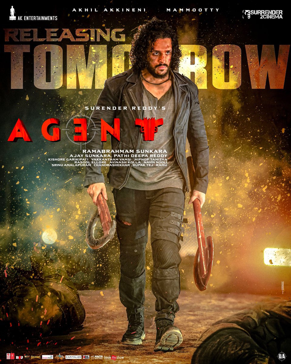 GA2Official's tweet photo. All the best for our Handsome and dear @AkhilAkkineni8 for the grand release of #Agent, a prestigious Mission 🔥💥

Best wishes to the whole team for tomorrow 🤩. Can't wait to witness Wild Ride on Big screen!

@mammukka #DinoMorea @sakshivaidya99 @DirSurender @AnilSunkara1 @AKentsOfficial
