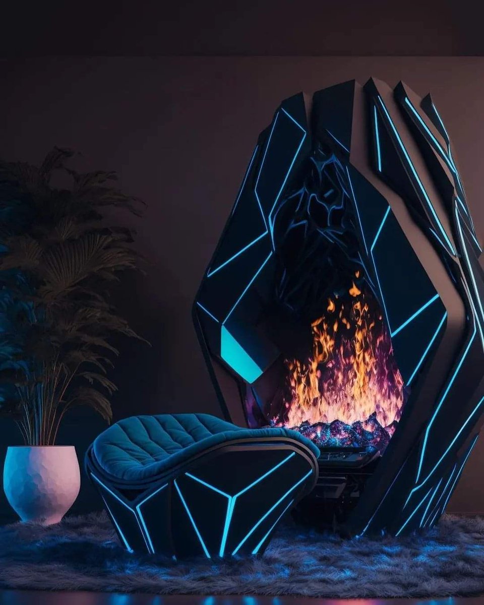 Foxy_Charmz's tweet image. Check out these #ai designed fireplaces... 👌🏼