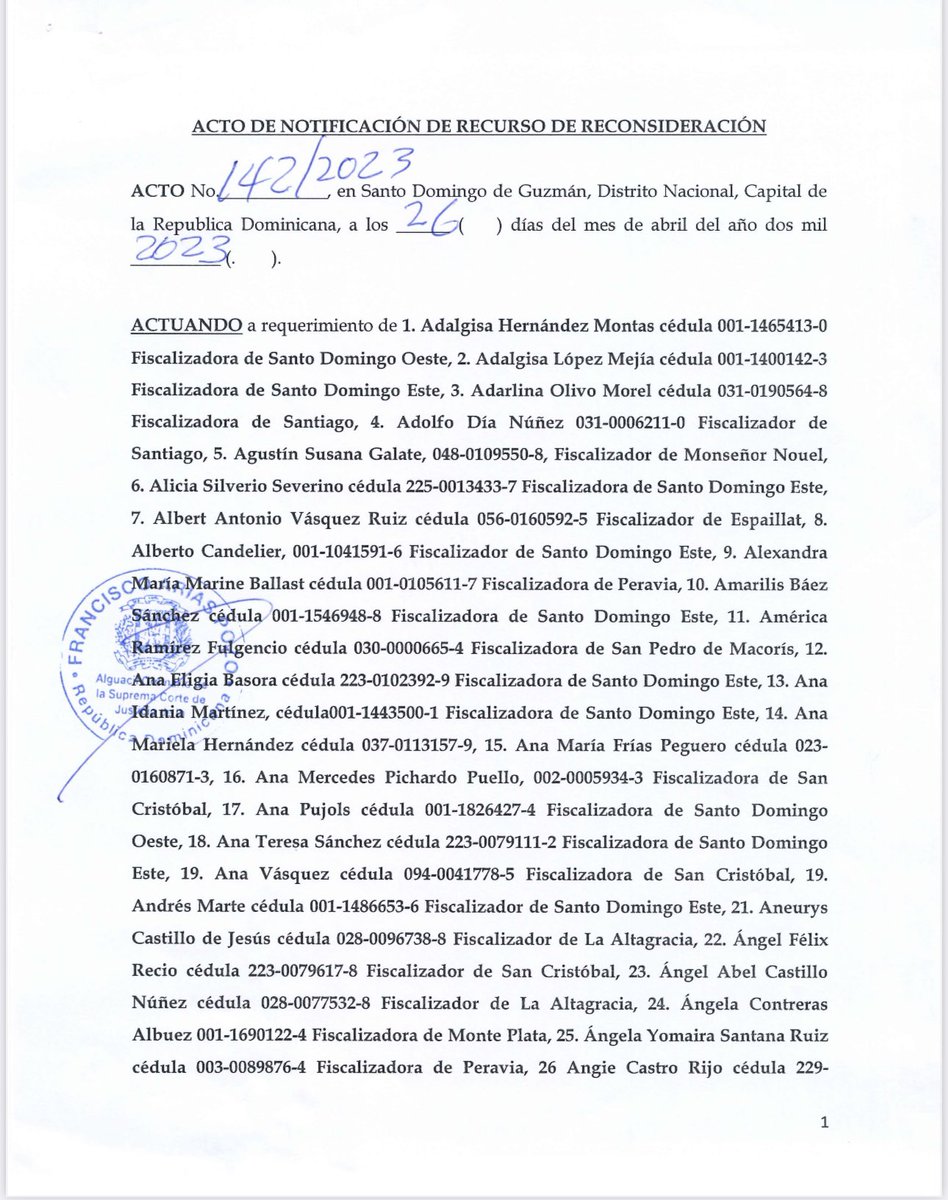 FelixPortes's tweet photo. 310 fiscalizadores a nivel nacional que ejercen funciones de fiscales notificaron un recurso de reconsideración al Consejo Superior del Ministerio Público para que anule la Res. 004-2023 por violación al debido proceso administrativo, derecho de igualdad entre otros derechos que perjudica y constituye el vejamen más grave en adición a los otros como lo es la no remuneración por función, horarios extras, etc., desconsideraciones contra la clase seria, humilde y trabajadora que sostiene el trabajo digno del ministerio público a nivel nacional. Ojalá la sensatez, respeto de derechos (derechos adquiridos) y justicia prevalezca.