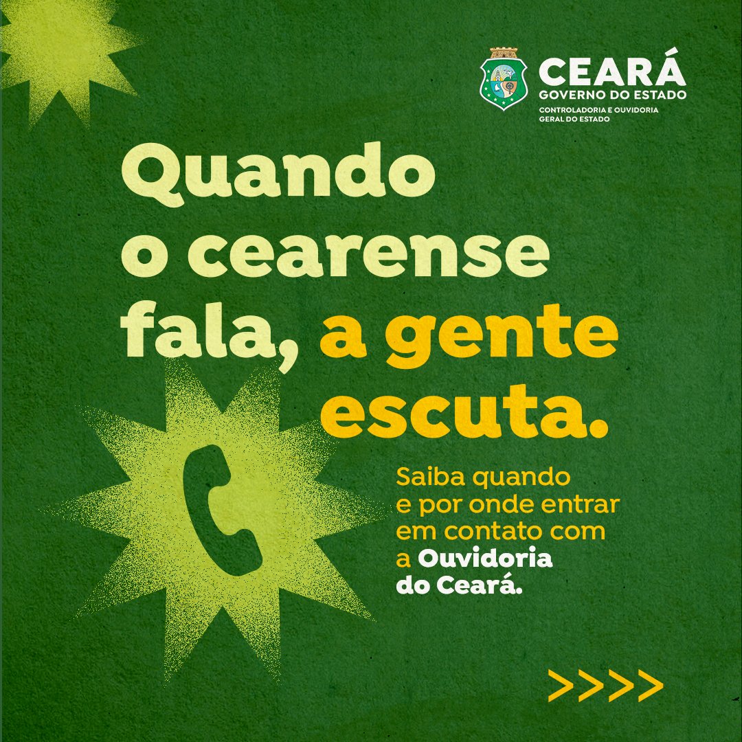 GovernoDoCeara's tweet image. 👂A Ouvidoria do Ceará é um canal para que todos os cearenses possam se manifestar sobre as políticas e serviços públicos prestados pelo governo estadual. 

#GovernoDoCeará #Ouvidoria #FalaCearense