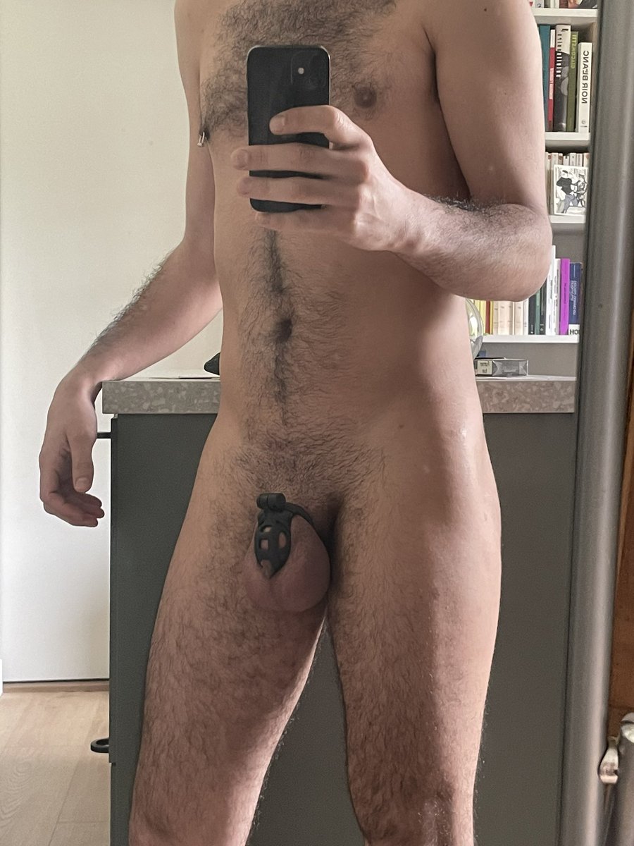 Nouvelle cage ! Mais toujours pas de Maitre à qui remettre la clef 😏

#teamlocked #chastity #bdsm