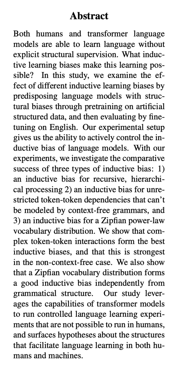 fly51fly's tweet photo. [CL] Pretrain on just structure: Understanding linguistic inductive biases using transfer learning
I Papadimitriou, D Jurafsky [Stanford University] (2023)
https://t.co/f5HrYx6FO0 https://t.co/q8vqIM8g7z