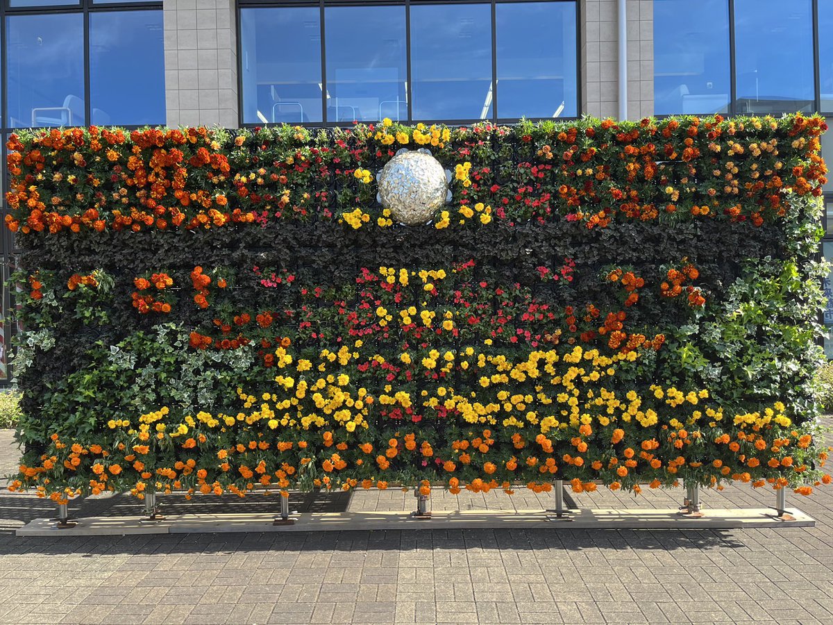 shimacity_jp's tweet photo. #G7三重伊勢志摩交通大臣会合
＼ 開催まであと５０日 ／  

会合開催50日前の時期をとらえて、志摩市を訪れる方々をたくさんの花で温かくお迎えする「花いっぱい運動」のキックオフイベントを行い、フラワーパネルを設置しました！

志摩のとある風景をモチーフにしています！
なにかわかるかな？ https://t.co/eZJHi0cxgg