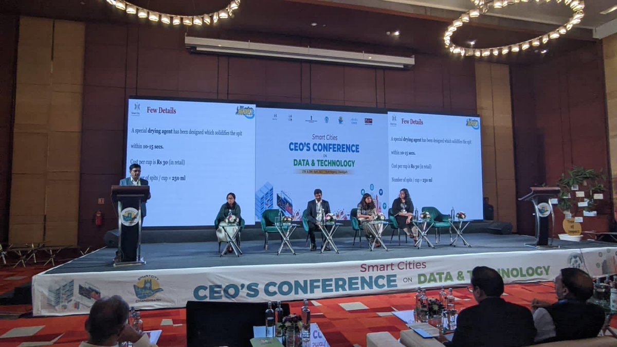 cityinx's tweet photo. The 3rd Smart Cities CEOs Conference on Data and Technology being held in Chandigarh on the 27th &amp; 28th of April 2023, started with a session on SmartProcure's success stories. https://t.co/w6FfcXYUfn