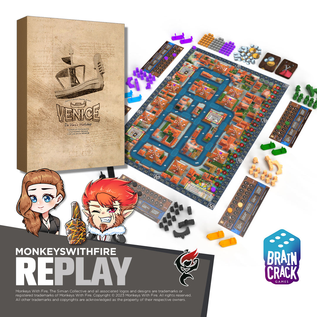 On tonight's show, we return to the canals of Venice for a live play rematch with a difference, as we play VENICE DA VINCI'S WORKSHOP EXPANSION from
<a href="/BraincrackGames/">Braincrack Games 🎲</a>. 🚣‍♂️💰 #monkeyswithfire #boardgames #tabletopgames
