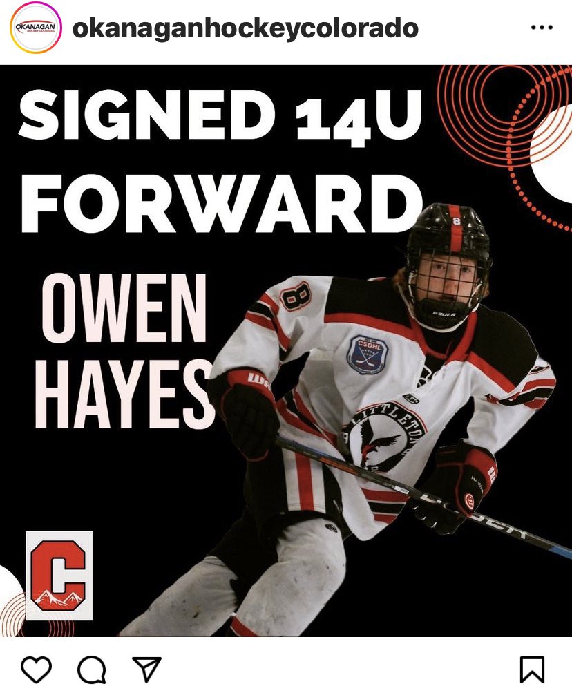 Congrats to my teammate Owen Hayes for signing with the AAA Okanagan team. #lhahawks #nationalchampions