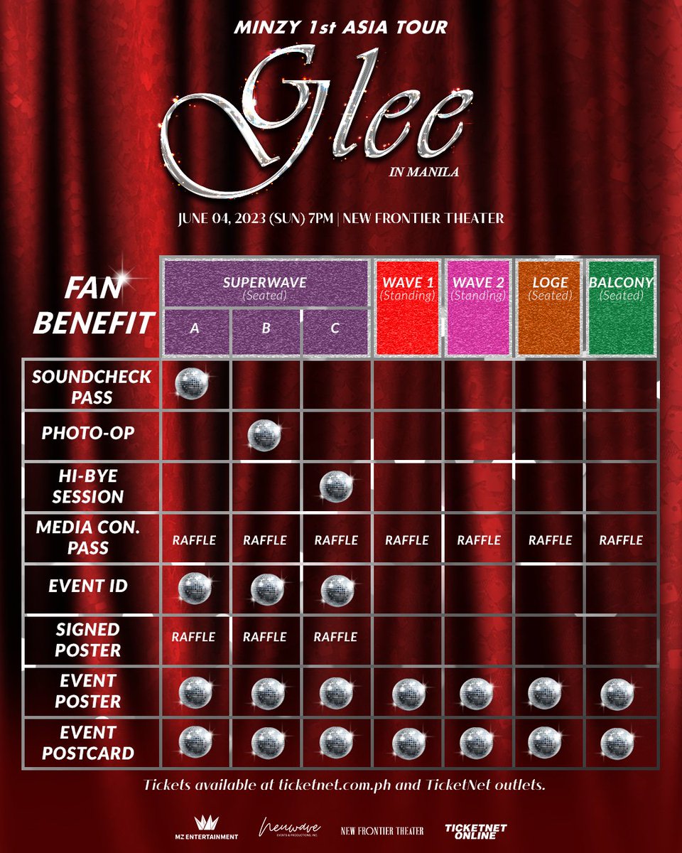 neuwave_events's tweet photo. Get ready to paint the town! 💃🕺 Here's the ticket details and seat plan for the sparkly concert party this June 4 with Queenzy #Minzy at the New Frontier Theater! https://t.co/ftTY7U0PDW