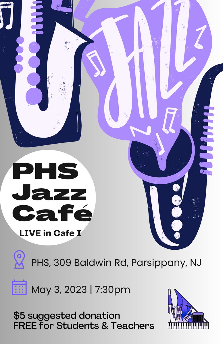 Parsippany HS Bands (@phsbands) on Twitter photo Help us close out Jazz Appreciation month by coming to our annual Jazz Café next Wednesday, May 3 @ 7:30PM in the PHS Cafeteria! You won't want to miss this exciting performance! 🎵🎹🎺🎸🎷🥁🎤🎶 <a href="/NAfME/">nafme</a> <a href="/ArtsEdNJ/">Arts Ed NJ</a> <a href="/PHS_GoodDay/">PHS Principal</a> <a href="/mrsc_vpa/">Mrs. Caravano</a> #Parsippany #JazzAppreciationMonth #Jazz Help us close out Jazz Appreciation month by coming to our annual Jazz Café next Wednesday, May 3 @ 7:30PM in the PHS Cafeteria! You won't want to miss this exciting performance! 🎵🎹🎺🎸🎷🥁🎤🎶 <a href="/NAfME/">nafme</a> <a href="/ArtsEdNJ/">Arts Ed NJ</a> <a href="/PHS_GoodDay/">PHS Principal</a> <a href="/mrsc_vpa/">Mrs. Caravano</a> #Parsippany #JazzAppreciationMonth #Jazz